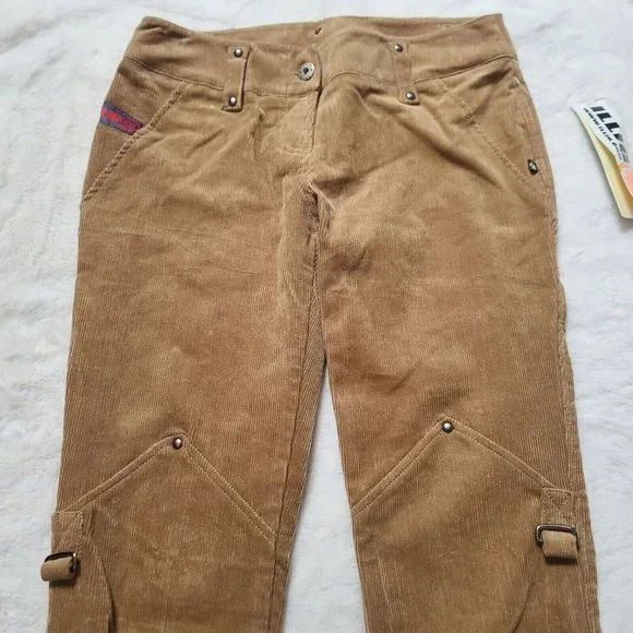 Vintage Illig Raver Pants, EXTREMELY RARE, Corduroy, Tan, Bell Bottom, Buttons